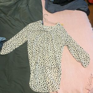 Lush Black and White Leopard Print Top